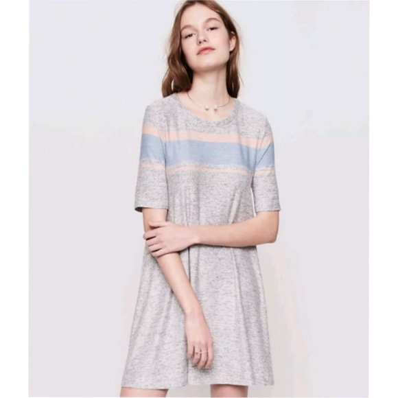 Lou Gray Marled Swing Shirt Jersey Knit 